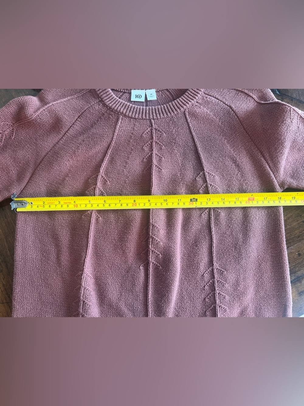 Rust Color Crewneck Cable Sweater - Picture 5 of 8